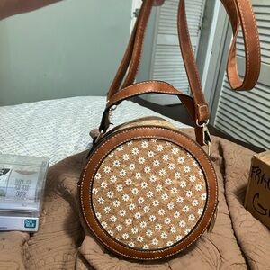 Round Floral Cork Handbag/shoulder/
Crossbody Bag